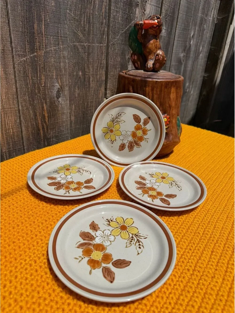“WildWood” Stoneware Salad Plate Set